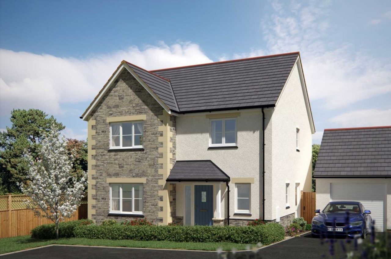 CGI of a large new build home at a Gilbert and Goode development