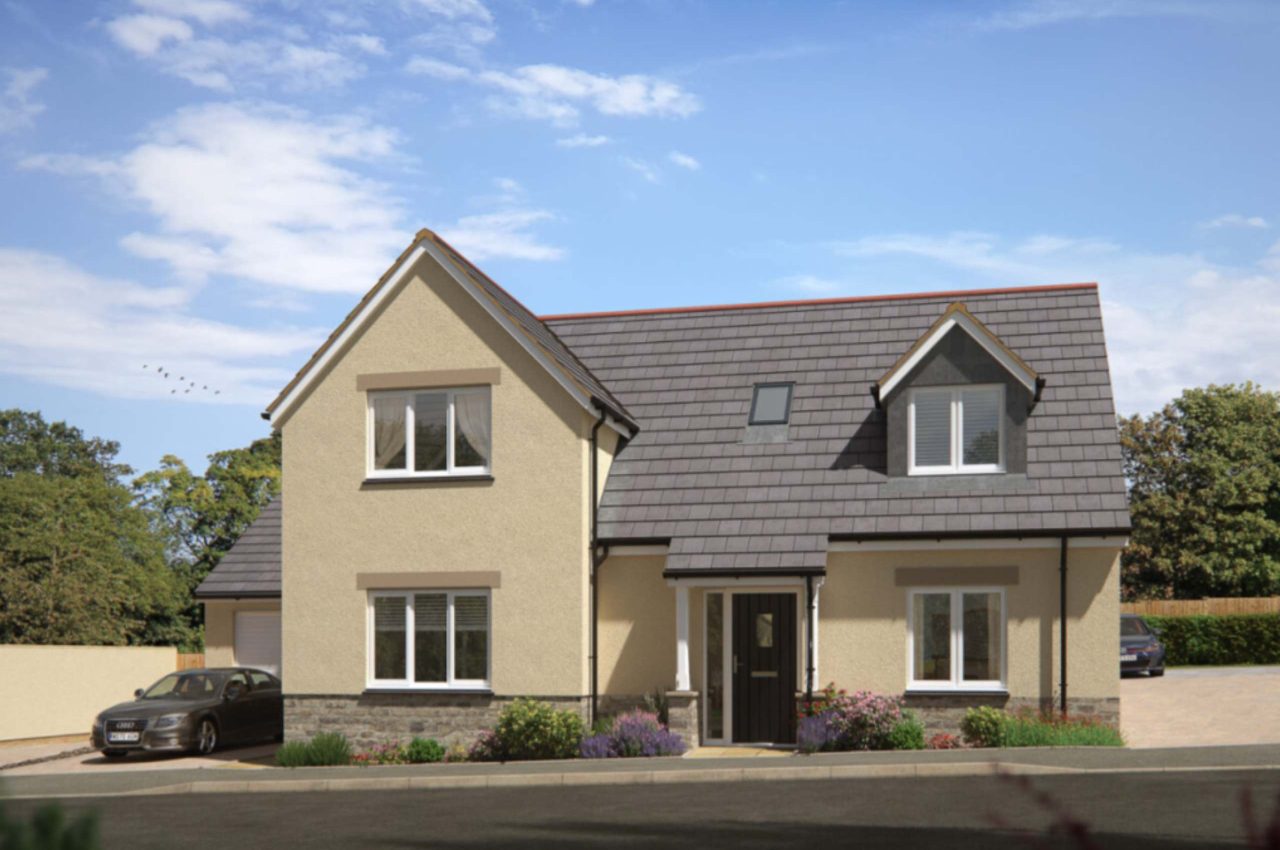 Digital image of a dormer bungalow.